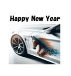 十二支全部 あけおめ 年賀状 デザインカー（個別スタンプ：24）