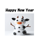 十二支全部 あけおめ 年賀状 雪だるま（個別スタンプ：6）