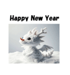 十二支全部 あけおめ 年賀状 雪だるま（個別スタンプ：16）