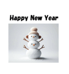 十二支全部 あけおめ 年賀状 雪だるま（個別スタンプ：30）