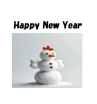 十二支全部 あけおめ 年賀状 雪だるま（個別スタンプ：33）