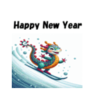 十二支全部 あけおめ 年賀状 スキー（個別スタンプ：17）