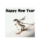 十二支全部 あけおめ 年賀状 スキー（個別スタンプ：18）