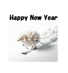 十二支全部 あけおめ 年賀状 スキー（個別スタンプ：27）