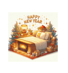 毎年使える あけおめ 年賀 シンプル（個別スタンプ：3）