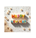 毎年使える あけおめ 年賀 シンプル（個別スタンプ：5）