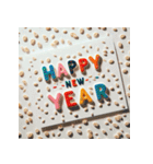 毎年使える あけおめ 年賀 シンプル（個別スタンプ：6）