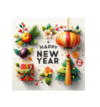 毎年使える あけおめ 年賀 シンプル（個別スタンプ：10）