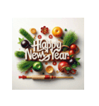毎年使える あけおめ 年賀 シンプル（個別スタンプ：11）
