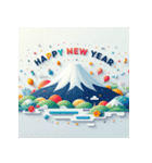 毎年使える あけおめ 年賀 シンプル（個別スタンプ：15）