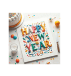 毎年使える あけおめ 年賀 シンプル（個別スタンプ：20）