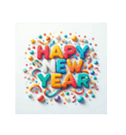 毎年使える あけおめ 年賀 シンプル（個別スタンプ：24）