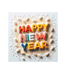 毎年使える あけおめ 年賀 シンプル（個別スタンプ：40）