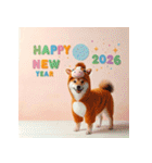 柴犬 2026年 あけおめ 馬 年賀状（個別スタンプ：2）