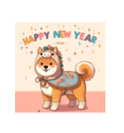 柴犬 2026年 あけおめ 馬 年賀状（個別スタンプ：7）