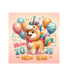 柴犬 2026年 あけおめ 馬 年賀状（個別スタンプ：13）