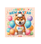 柴犬 2026年 あけおめ 馬 年賀状（個別スタンプ：14）