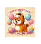 柴犬 2026年 あけおめ 馬 年賀状（個別スタンプ：15）