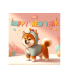 柴犬 2026年 あけおめ 馬 年賀状（個別スタンプ：19）