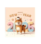 柴犬 2026年 あけおめ 馬 年賀状（個別スタンプ：21）