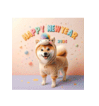 柴犬 2026年 あけおめ 馬 年賀状（個別スタンプ：31）