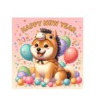 柴犬 2026年 あけおめ 馬 年賀状（個別スタンプ：33）
