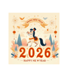 メルヘン 2026年 あけおめ 馬 年賀状（個別スタンプ：2）