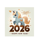 メルヘン 2026年 あけおめ 馬 年賀状（個別スタンプ：9）