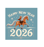 メルヘン 2026年 あけおめ 馬 年賀状（個別スタンプ：11）