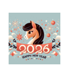 メルヘン 2026年 あけおめ 馬 年賀状（個別スタンプ：12）
