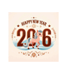 メルヘン 2026年 あけおめ 馬 年賀状（個別スタンプ：14）