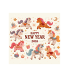 メルヘン 2026年 あけおめ 馬 年賀状（個別スタンプ：19）