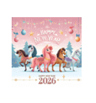 メルヘン 2026年 あけおめ 馬 年賀状（個別スタンプ：20）