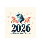 メルヘン 2026年 あけおめ 馬 年賀状（個別スタンプ：21）