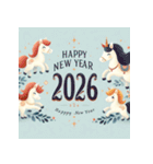 メルヘン 2026年 あけおめ 馬 年賀状（個別スタンプ：26）