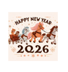 メルヘン 2026年 あけおめ 馬 年賀状（個別スタンプ：27）