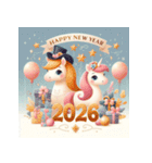 メルヘン 2026年 あけおめ 馬 年賀状（個別スタンプ：30）