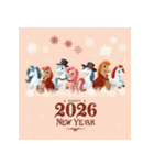 メルヘン 2026年 あけおめ 馬 年賀状（個別スタンプ：36）