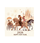 メルヘン 2026年 あけおめ 馬 年賀状（個別スタンプ：38）