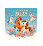 メルヘン 2026年 あけおめ 馬 年賀状（個別スタンプ：40）