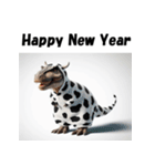 十二支全部 あけおめ ティラノサウルス（個別スタンプ：6）