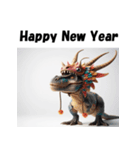 十二支全部 あけおめ ティラノサウルス（個別スタンプ：16）