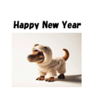 十二支全部 あけおめ ティラノサウルス（個別スタンプ：34）