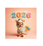 チワワ 2026年 あけおめ 馬 年賀状（個別スタンプ：8）