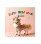チワワ 2026年 あけおめ 馬 年賀状（個別スタンプ：11）