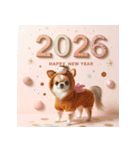 チワワ 2026年 あけおめ 馬 年賀状（個別スタンプ：14）