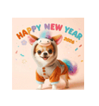 チワワ 2026年 あけおめ 馬 年賀状（個別スタンプ：18）