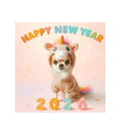 チワワ 2026年 あけおめ 馬 年賀状（個別スタンプ：20）