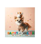 チワワ 2026年 あけおめ 馬 年賀状（個別スタンプ：24）