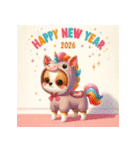 チワワ 2026年 あけおめ 馬 年賀状（個別スタンプ：27）